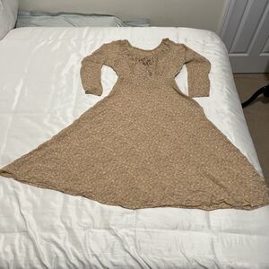 Carole Little 90s Chiffon Sheer Maxi Dress Brown Cottagecore Prairie Granny M